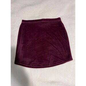 NWT Forever 21 Mini Skirt Burgundy Velvet Y2K Glam Bodycon Soft Glam